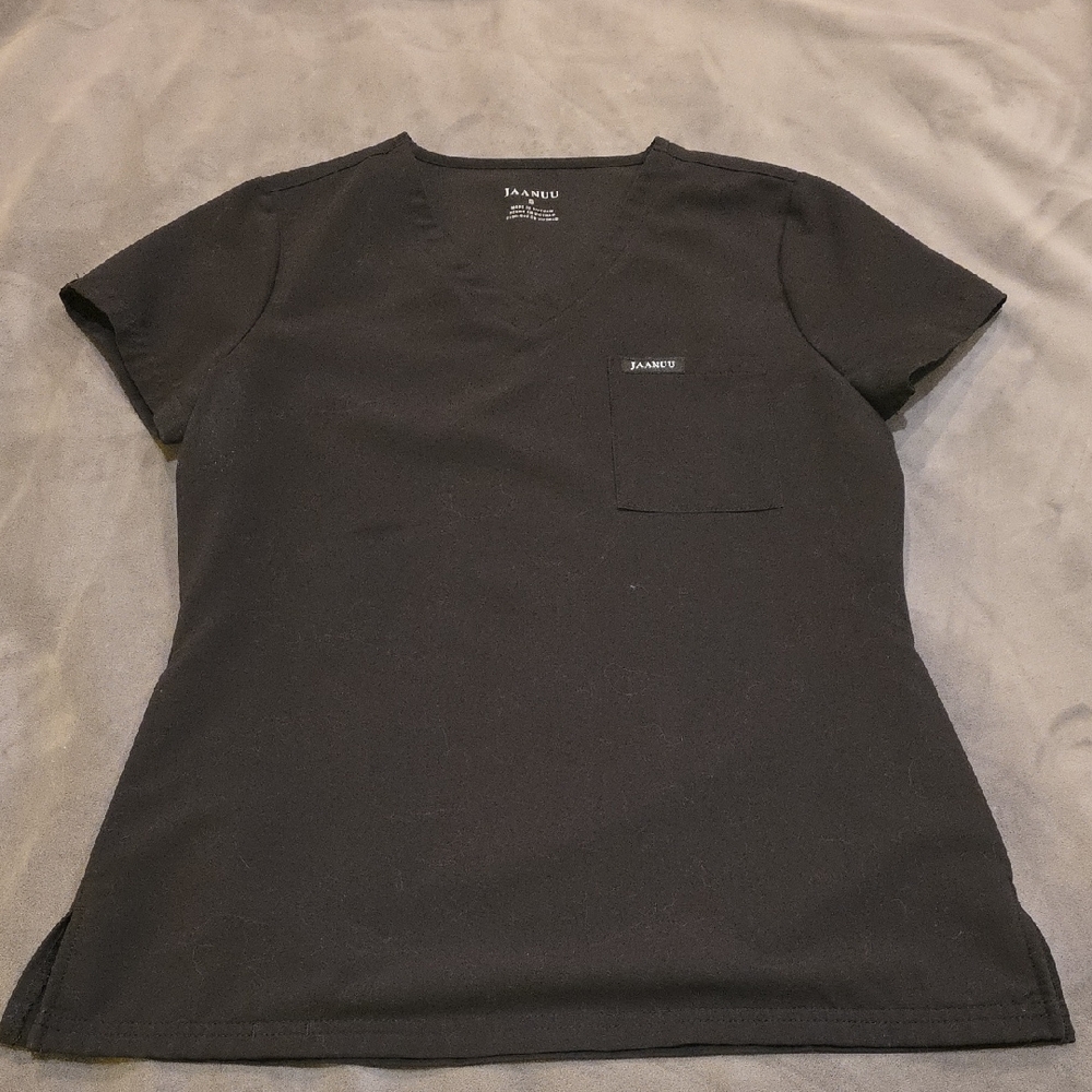 Jaanuu Black V-Neck Scrub Top and Pants